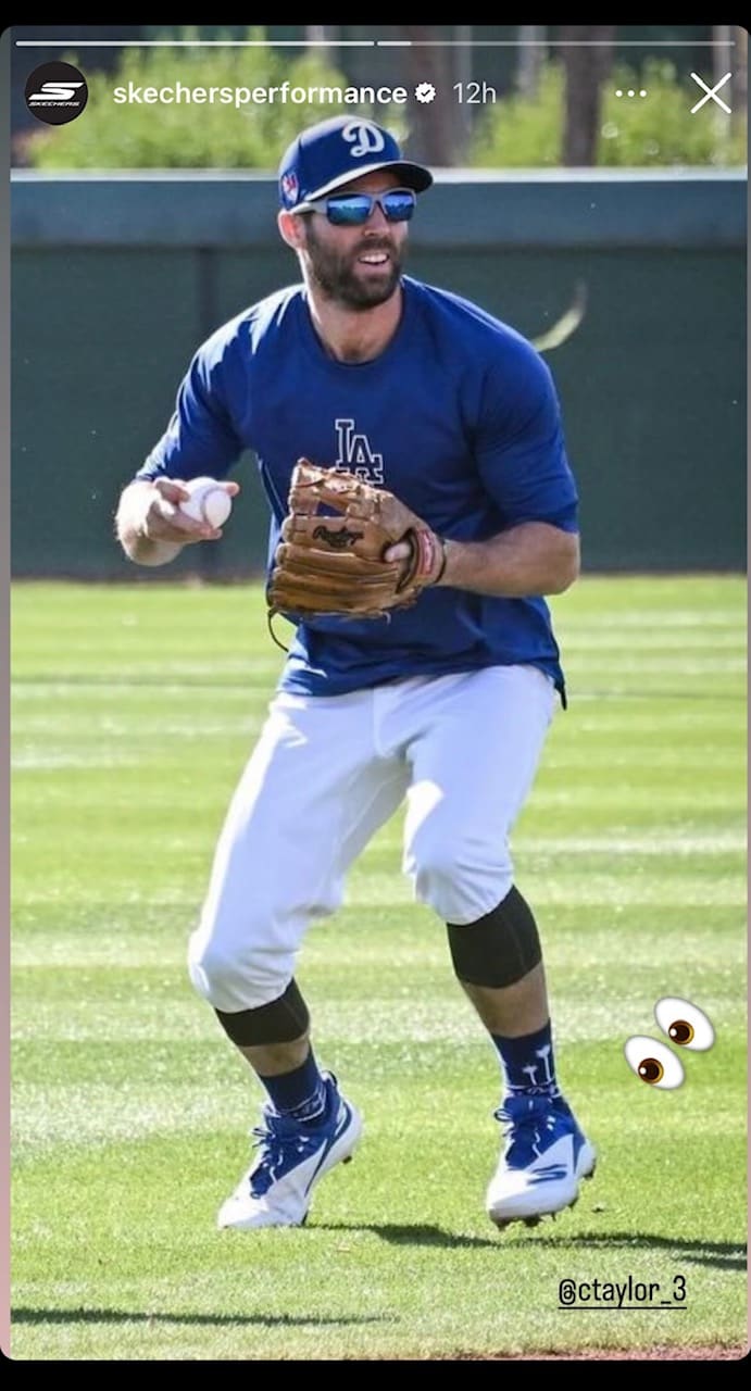 Los Angeles Dodgers infielder Chris Taylor during Spring Training.